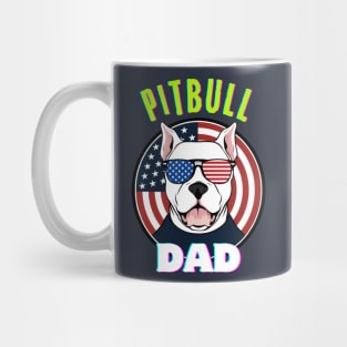 Pitbull Dad USA Flag Mug